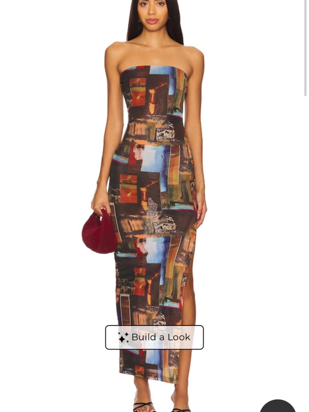 superdown Strapless Abstract Patchwork Maxi Dress - Multicolor